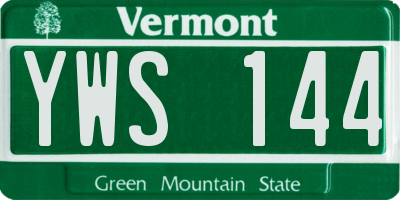 VT license plate YWS144