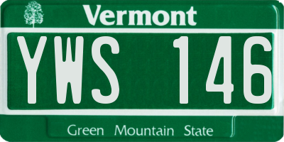 VT license plate YWS146