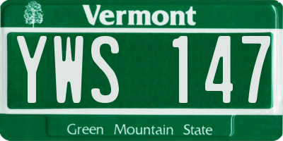 VT license plate YWS147