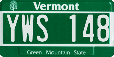 VT license plate YWS148