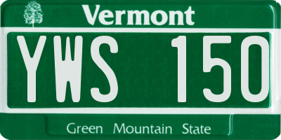 VT license plate YWS150