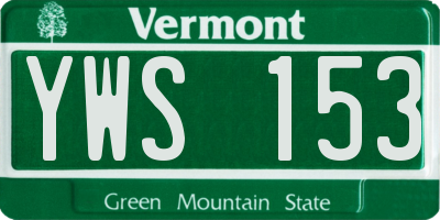VT license plate YWS153