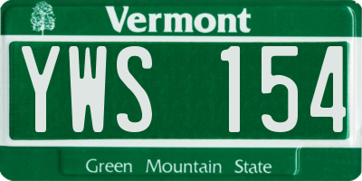 VT license plate YWS154