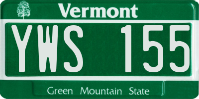 VT license plate YWS155