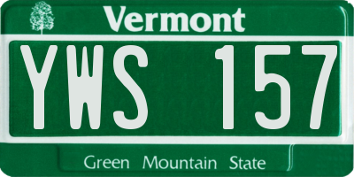 VT license plate YWS157
