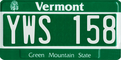 VT license plate YWS158