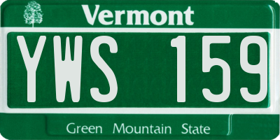 VT license plate YWS159