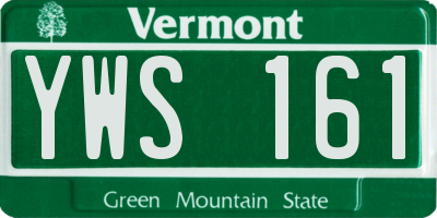 VT license plate YWS161
