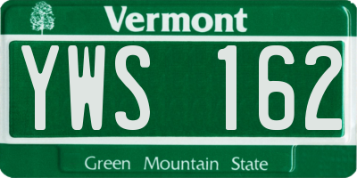 VT license plate YWS162