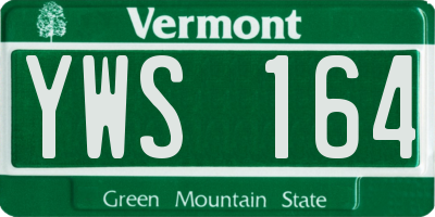 VT license plate YWS164