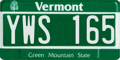 VT license plate YWS165