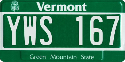VT license plate YWS167