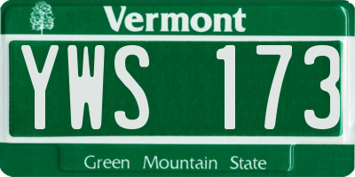 VT license plate YWS173