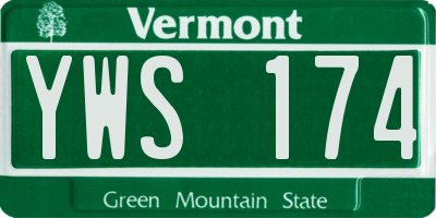 VT license plate YWS174