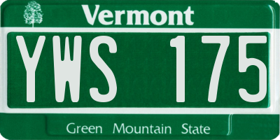 VT license plate YWS175