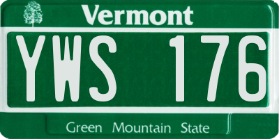 VT license plate YWS176