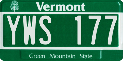 VT license plate YWS177