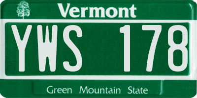 VT license plate YWS178