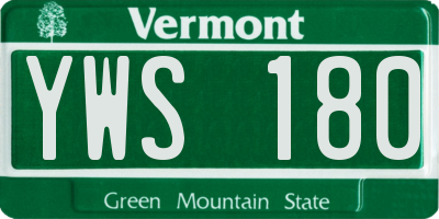 VT license plate YWS180
