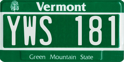 VT license plate YWS181