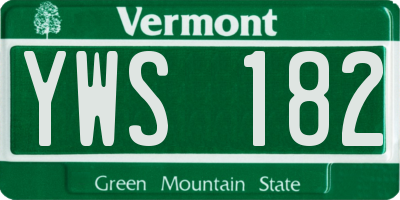 VT license plate YWS182