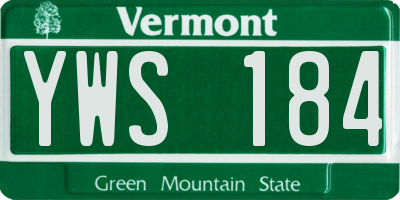 VT license plate YWS184
