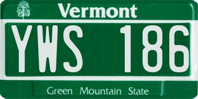 VT license plate YWS186