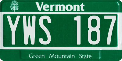 VT license plate YWS187