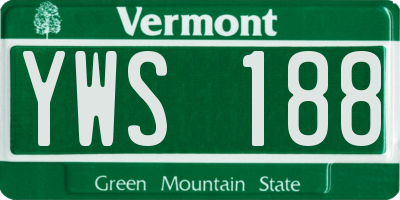 VT license plate YWS188