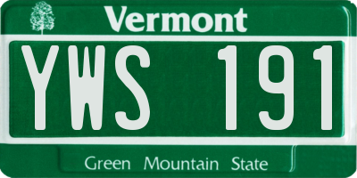 VT license plate YWS191