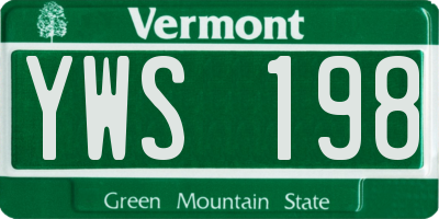VT license plate YWS198