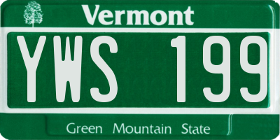 VT license plate YWS199
