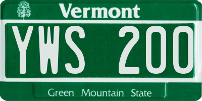 VT license plate YWS200