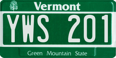 VT license plate YWS201