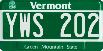 VT license plate YWS202