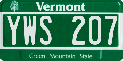 VT license plate YWS207