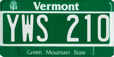 VT license plate YWS210