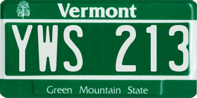 VT license plate YWS213