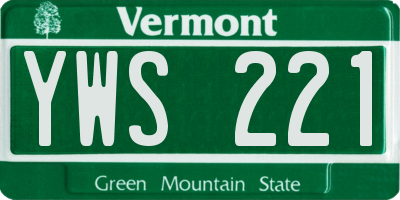 VT license plate YWS221
