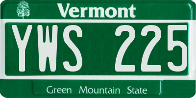 VT license plate YWS225