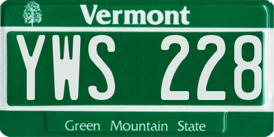 VT license plate YWS228