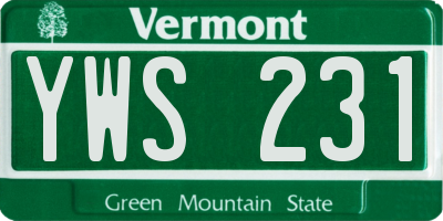 VT license plate YWS231