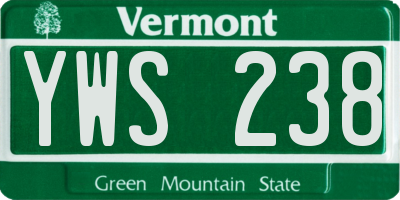 VT license plate YWS238