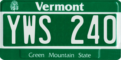 VT license plate YWS240