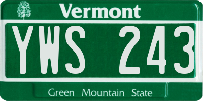 VT license plate YWS243