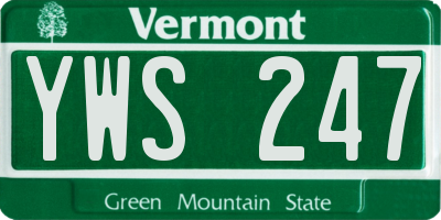 VT license plate YWS247