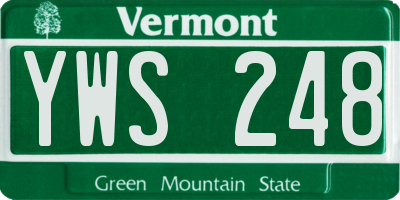 VT license plate YWS248