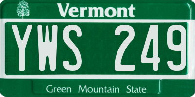 VT license plate YWS249