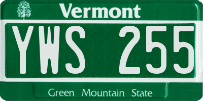 VT license plate YWS255