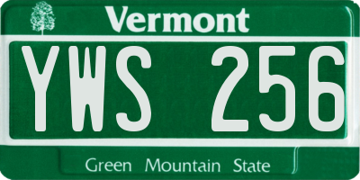 VT license plate YWS256